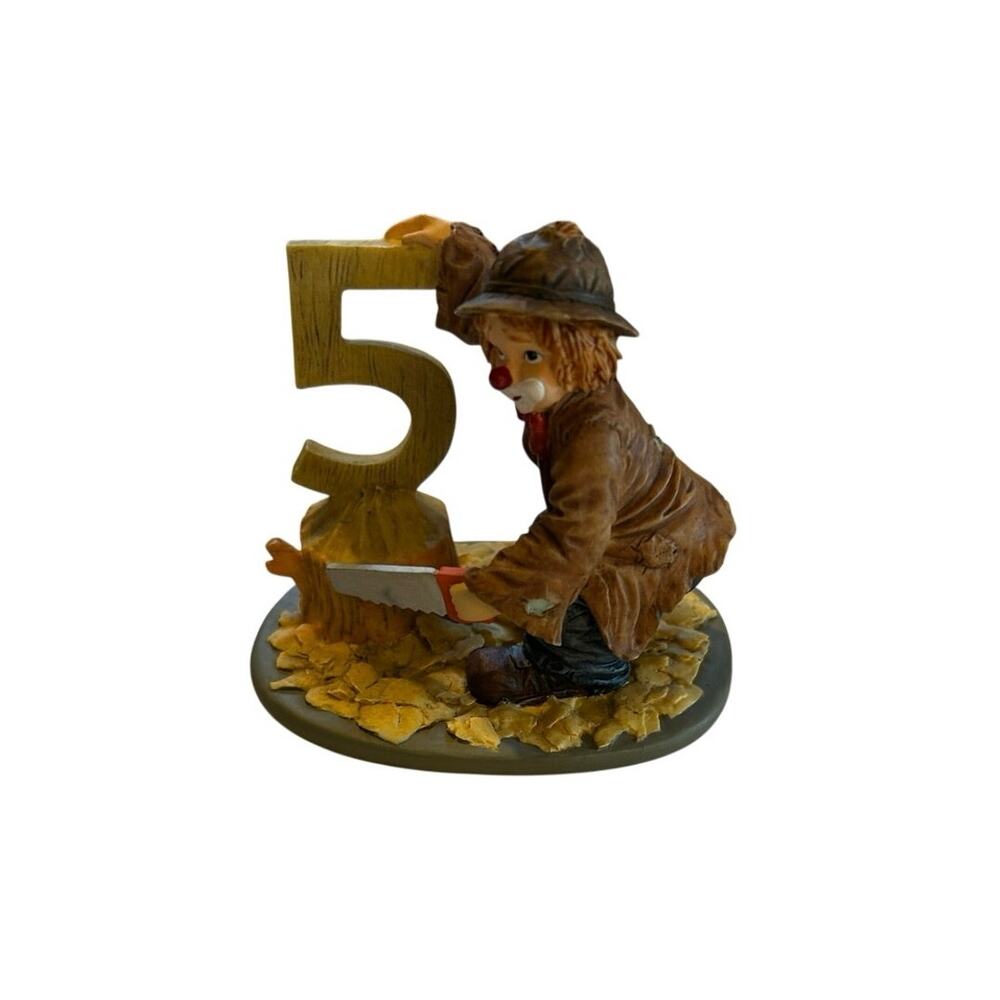 Flambro Little Emmett Figurine 1994 Hobo Clown 5th Fifth Birthday Kids
